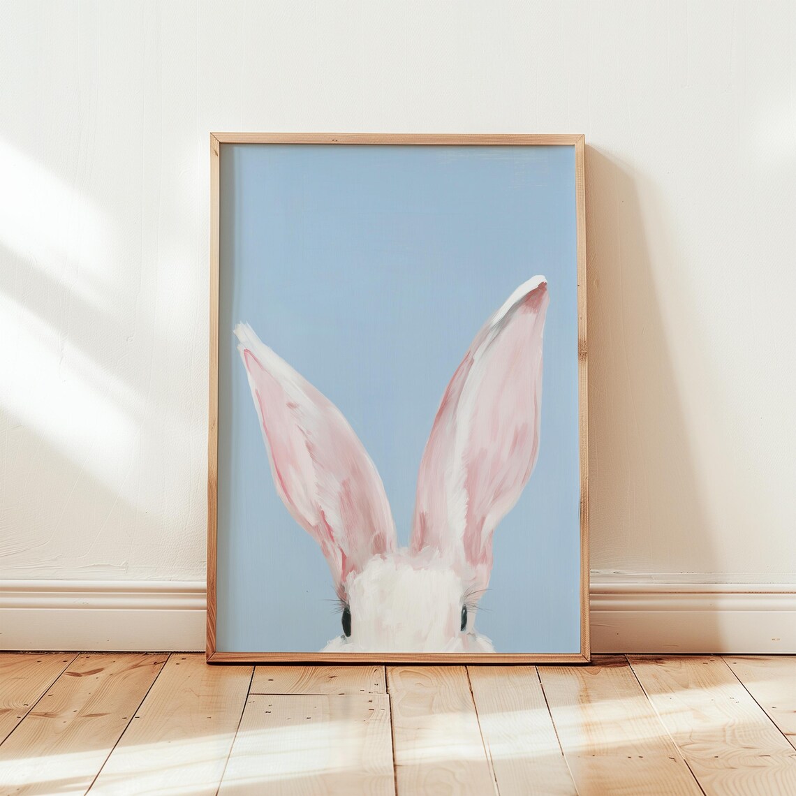 Bunny Ears Watercolor Art, Nursery Decor