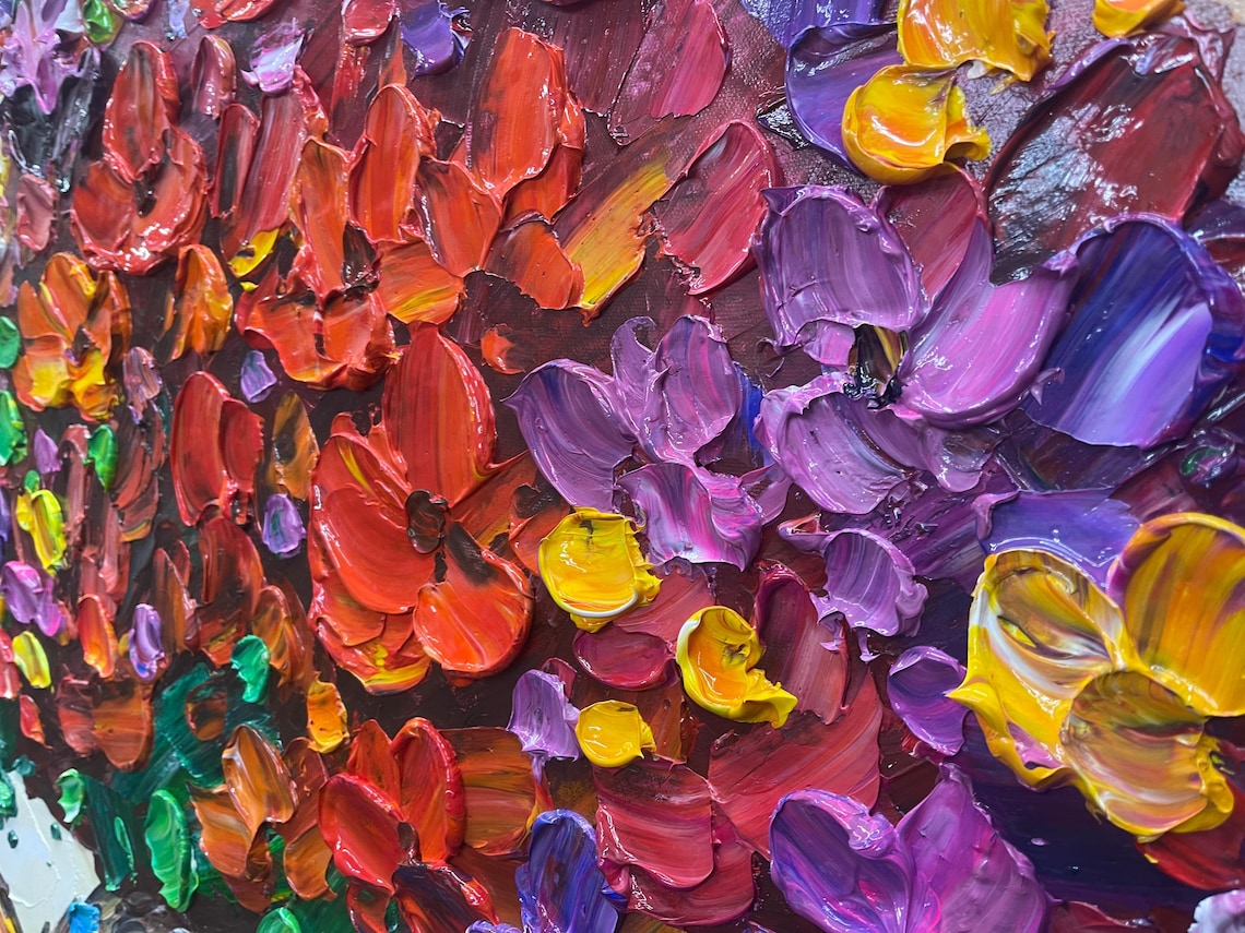 Abstract Colorful Tree Oil Painting, Boho Wall Art Print - Image 5