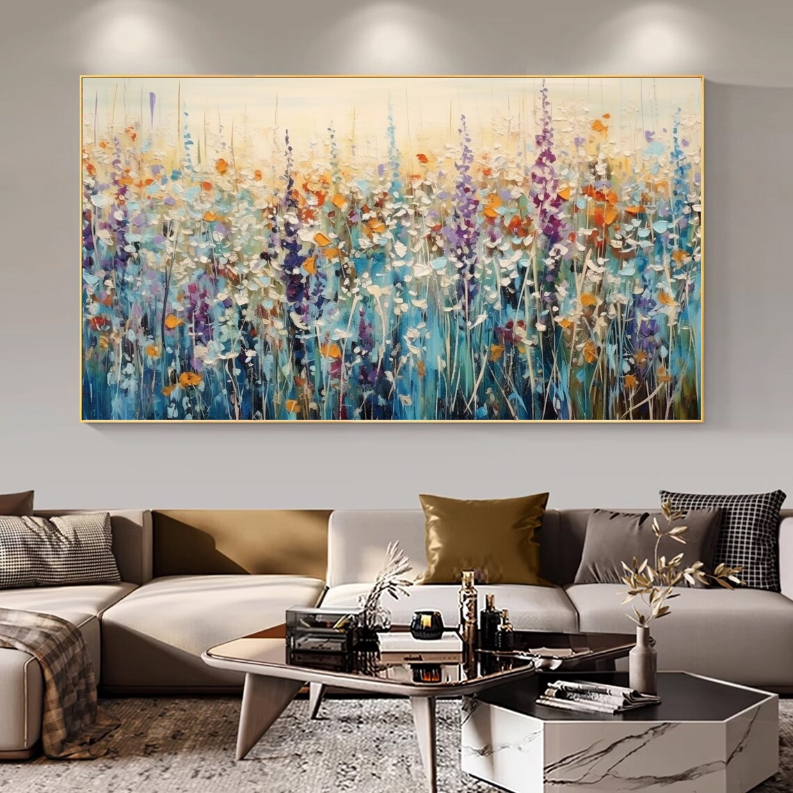 Abstract Flowers Oil Painting, Modern Floral Art - Image 4