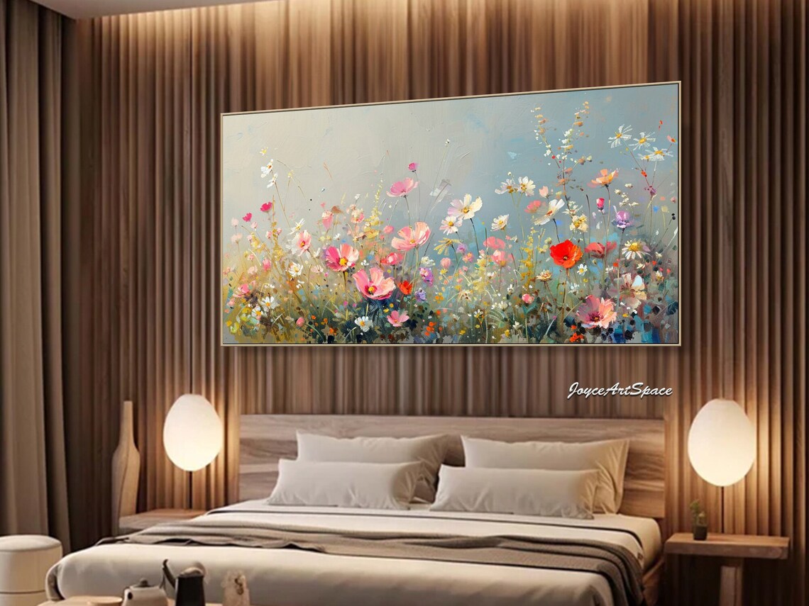 Abstract Flower Oil Painting, Textured Wall Art Print - Image 2