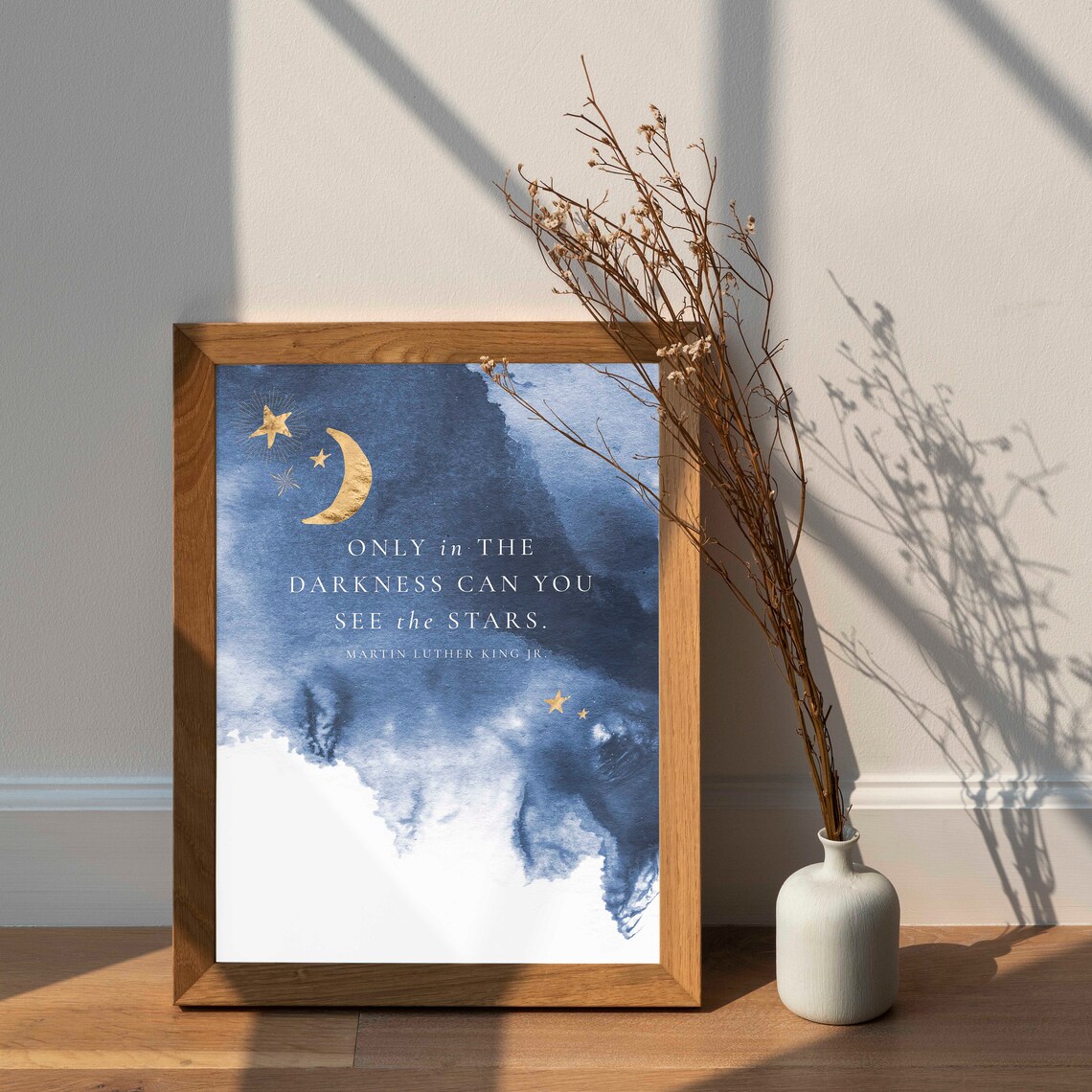 Martin Luther King Jr Darkness Stars Quote Navy Watercolor Poster - Image 4