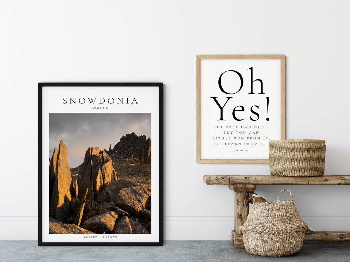 Snowdonia National Park Wales Rugged Crags Sunset Coordinates Poster - Image 5