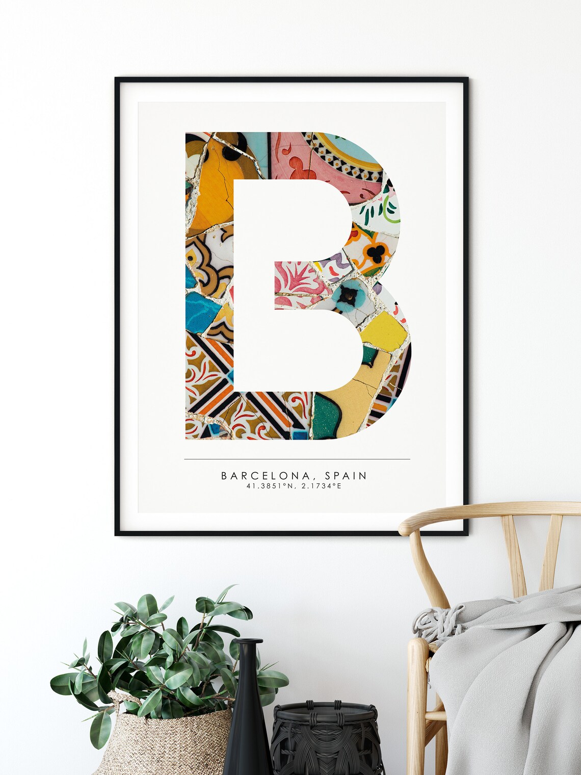 Barcelona Spain Travel Poster, City Coordinates - Image 3