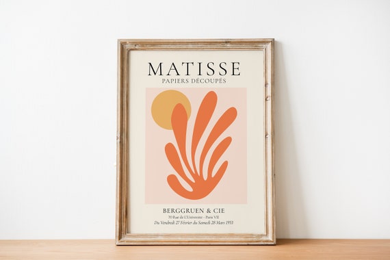 Matisse Print Papiers Decoupes Pink Berggruen Cie Henri Matisse Art Exhibition Poster Mid Century Modern Wall Art Print Wall Decor