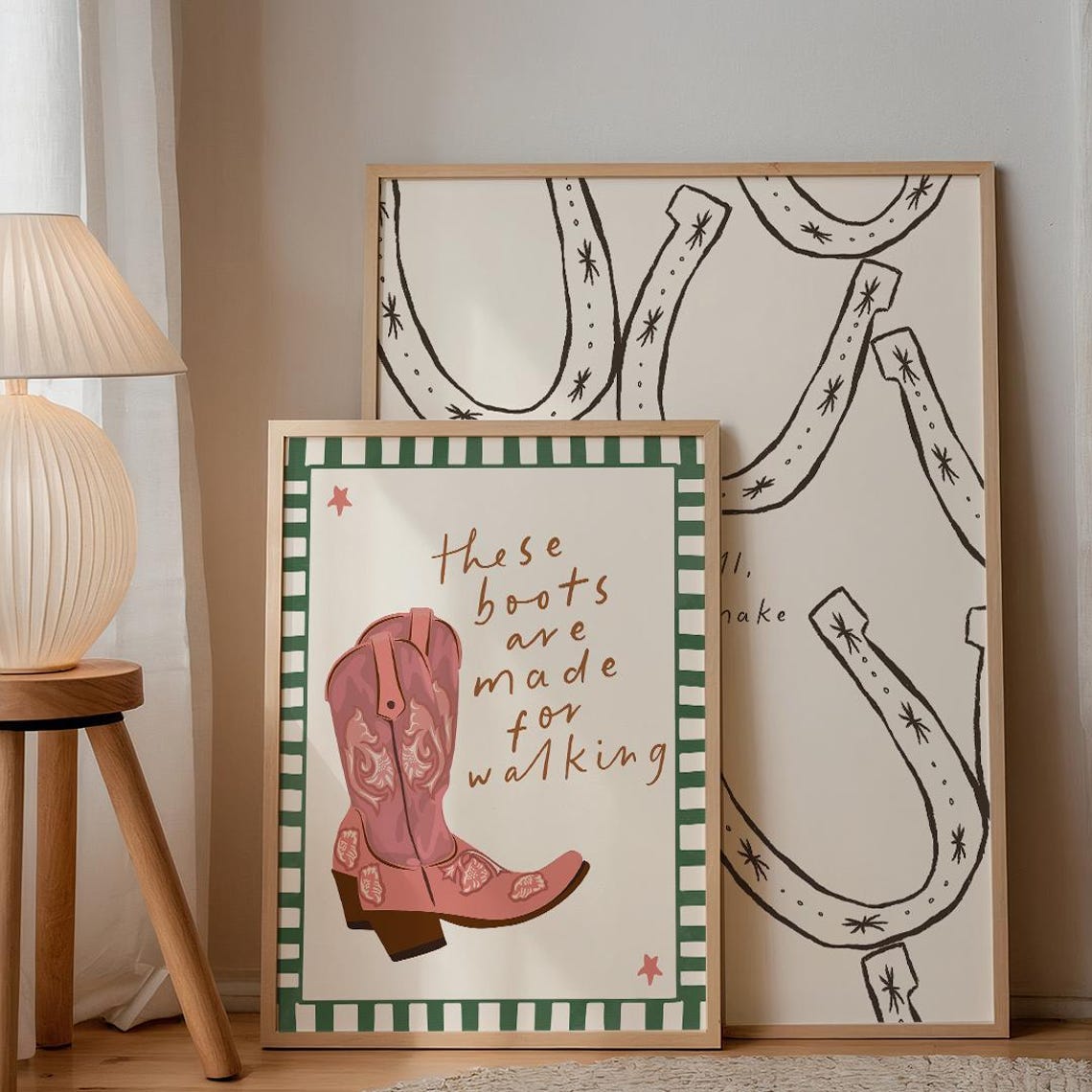 These Boots Are Made For Walking Pink Cowboy Boots Western Poster - Image 2
