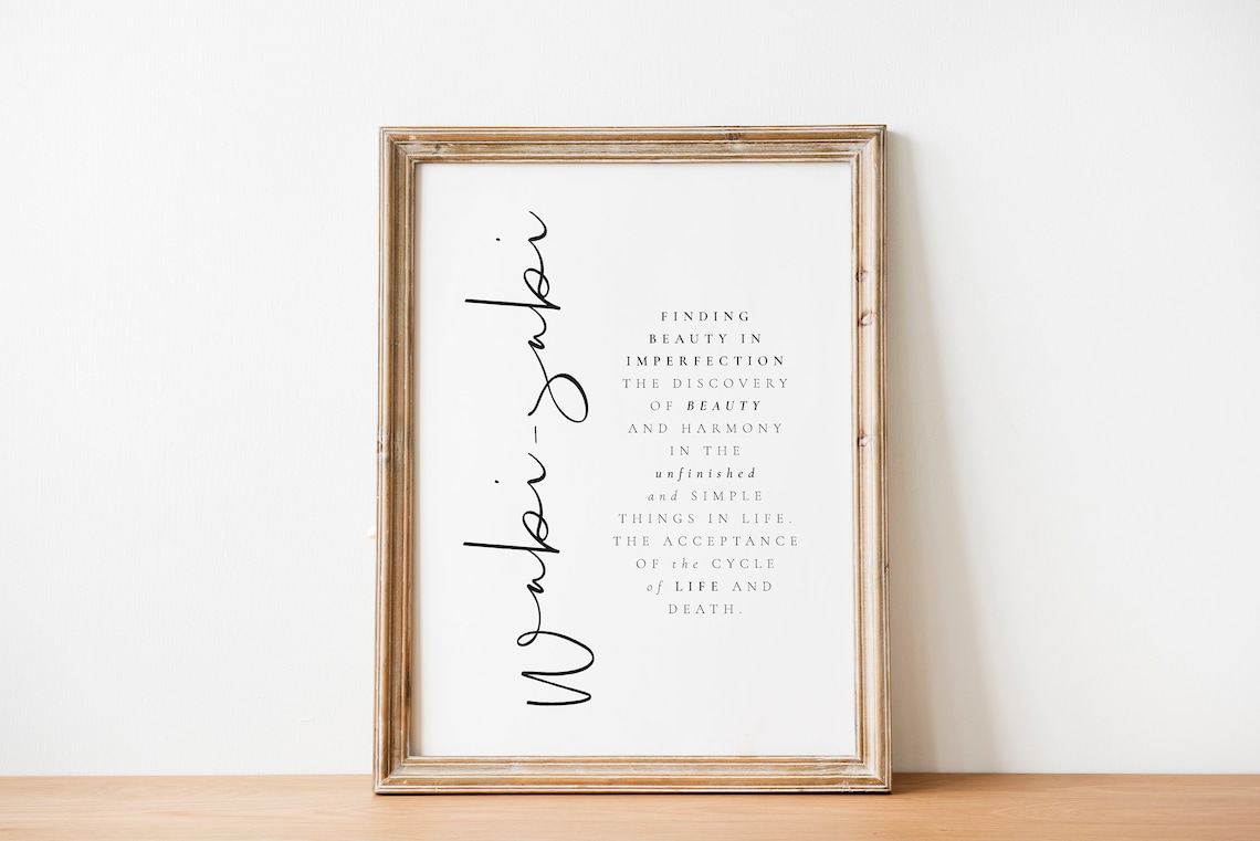 Wabi Sabi Definition Japanese Beauty Imperfection Quote Wall Poster