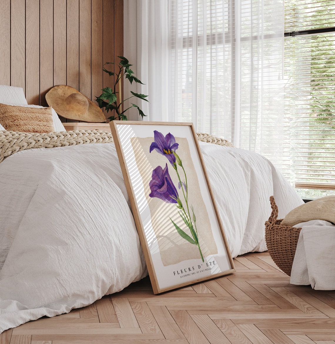 Flower Market Print Purple Floral Print Flower Market Poster March Fleurs Art Trendy Botanical Framed Art Purple Violet Flowers Print - Image 2