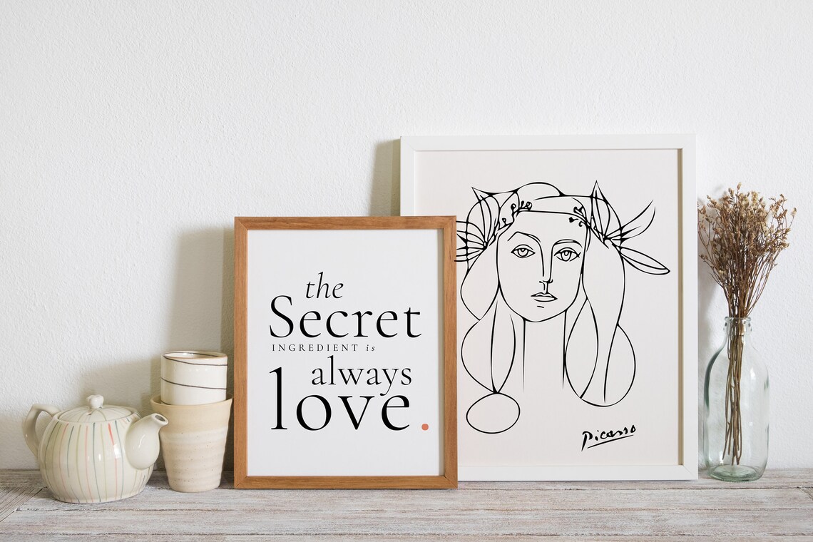 The Secret Ingredient Is Always Love Minimalist Kitchen Print Poster - Image 4