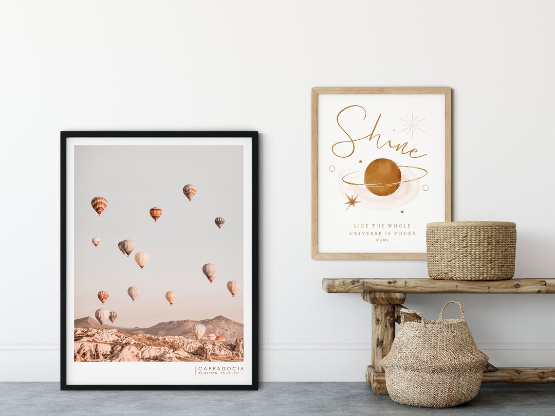 Shine Like The Whole Universe Is Yours Rumi Gold Moon Quote Poster - Image 5