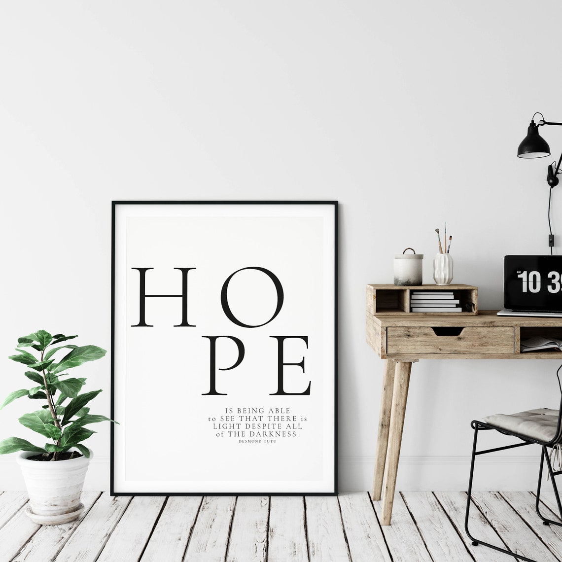 Hope Desmond Tutu Light Despite Darkness Inspirational Quote Poster - Image 3