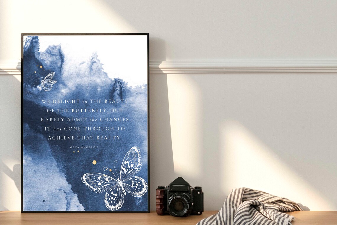 Maya Angelou Butterfly Quote, Inspirational Art Print - Image 3