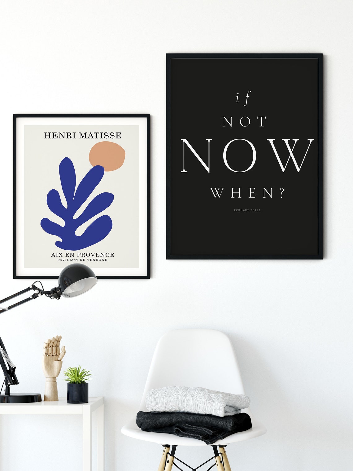 If Not Now When Eckhart Tolle Quote Minimalist Black White Poster - Image 2