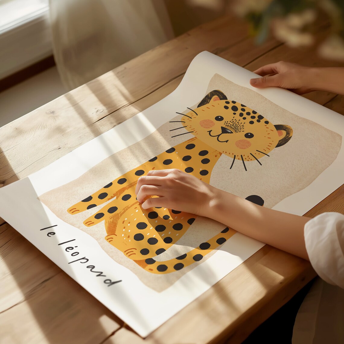 Cute Leopard Le Leopard Nursery Print Jungle Animal Illustration Kids Art - Image 3
