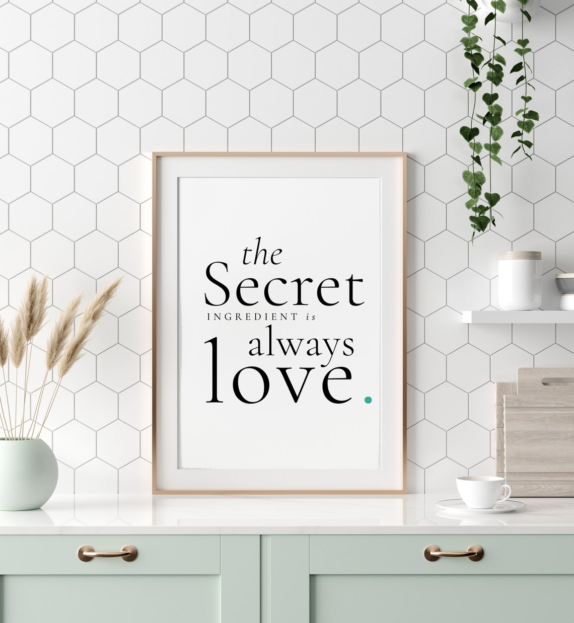 The Secret Ingredient Is Always Love Minimalist Kitchen Print Poster - Image 5