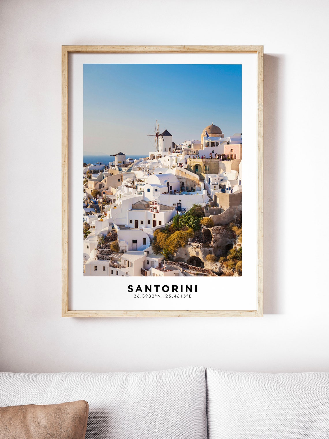 Santorini Travel Print Greece Poster Greek Islands Print Mediterranean Boho Decor Trendy Wall Art Travel Coastal Beach House Decor - Image 5
