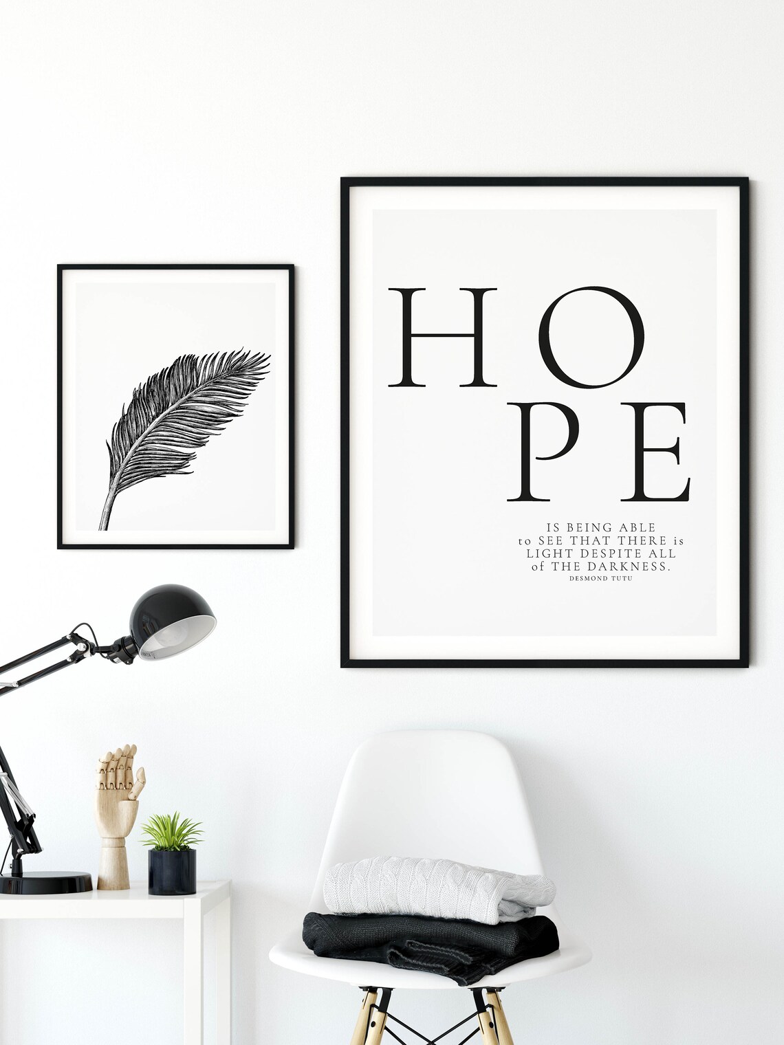 Hope Desmond Tutu Light Despite Darkness Inspirational Quote Poster - Image 4