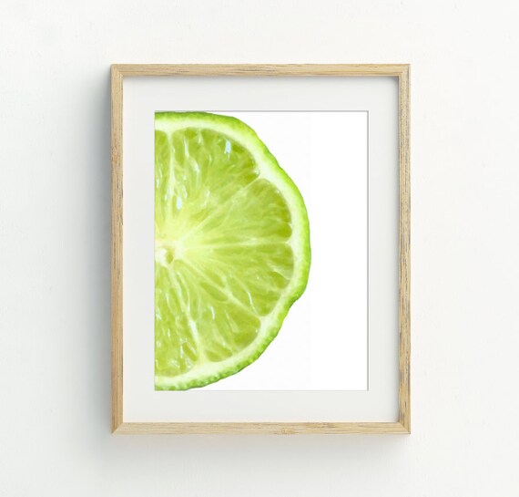 Lime Slice Print Fruit Citrus Kitchen Wall Art Lime Wedge Minimalist Wall Art 5x7 8x10 11x14 16x20