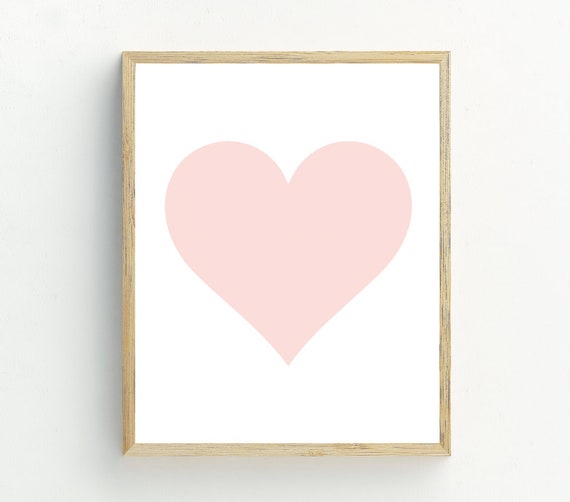 Pink Heart Wall Art, Valentine Love Poster