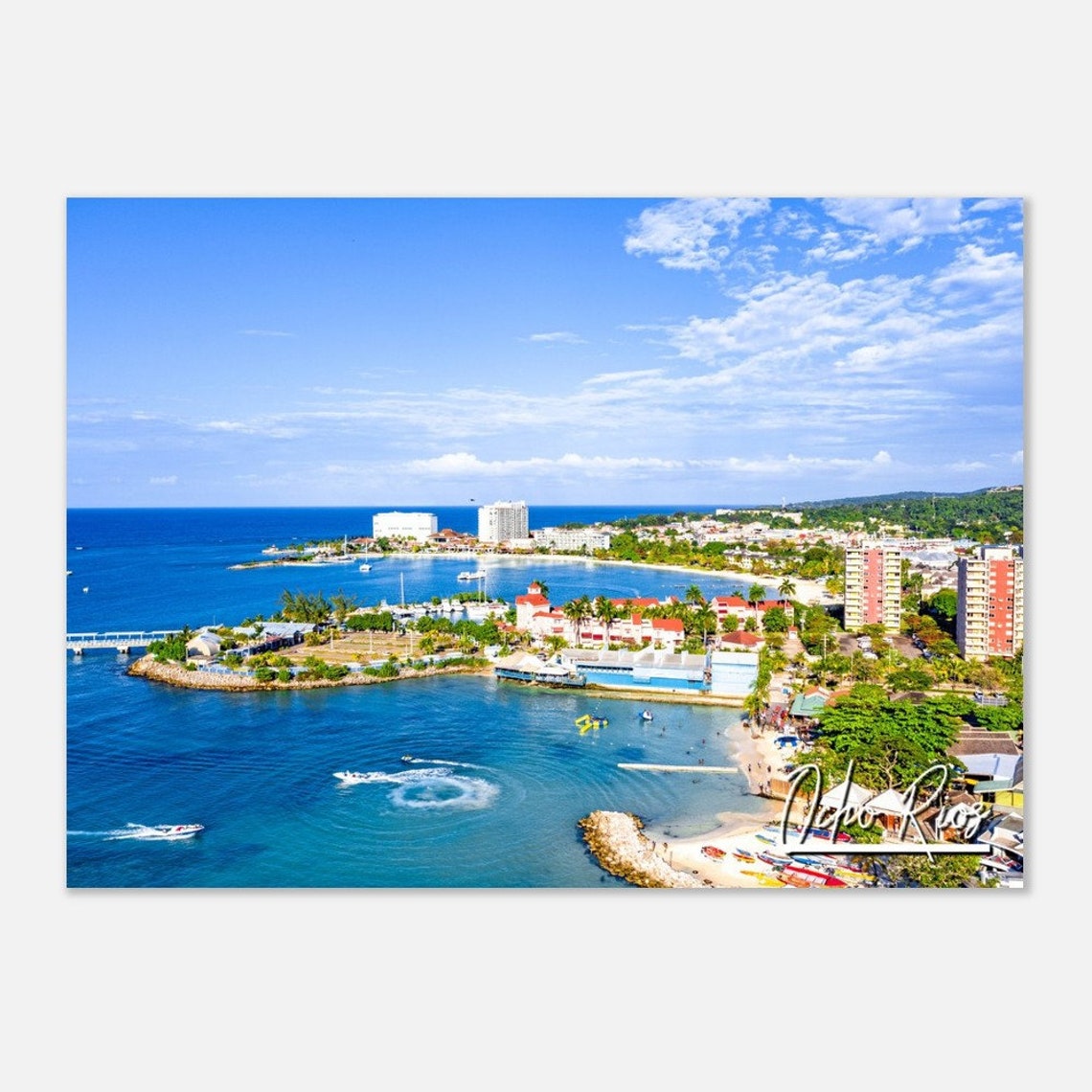Ocho Rios Jamaica Coast Print Caribbean Travel Poster