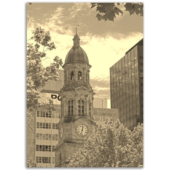 Vintage Adelaide Australia Poster Print Sepia Travel Photo Wall Art