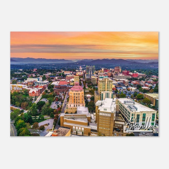 Asheville North Carolina Skyline Poster Print Travel Home Decor