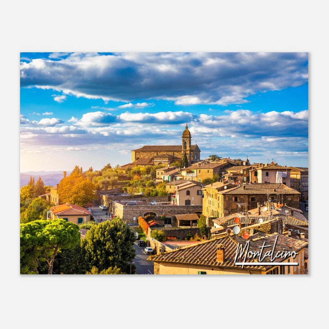 Montalcino Italy Print Tuscan Medieval City Skyline