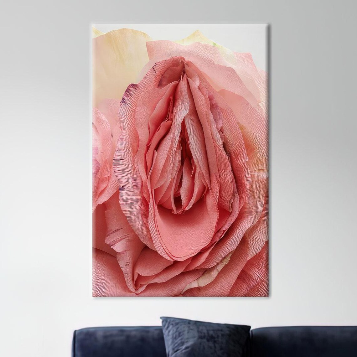 Pink Rose Closeup Art Print, Romantic Floral Decor