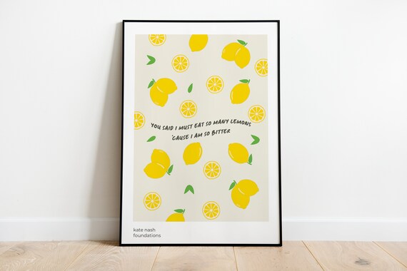Kate Nash Foundations Lemons So Bitter Lyrics Music Art Poster