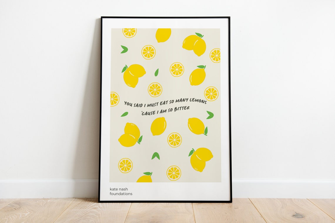 Kate Nash Foundations Lemons So Bitter Lyrics Music Art Poster