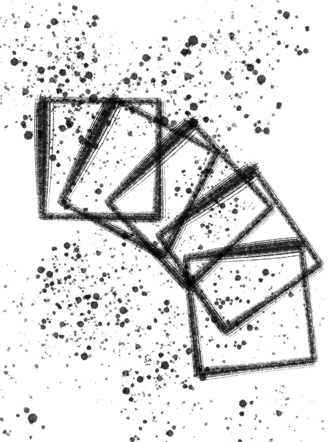 Tumbling Black Blocks Ink Splatter Abstract Minimalist Poster - Image 2
