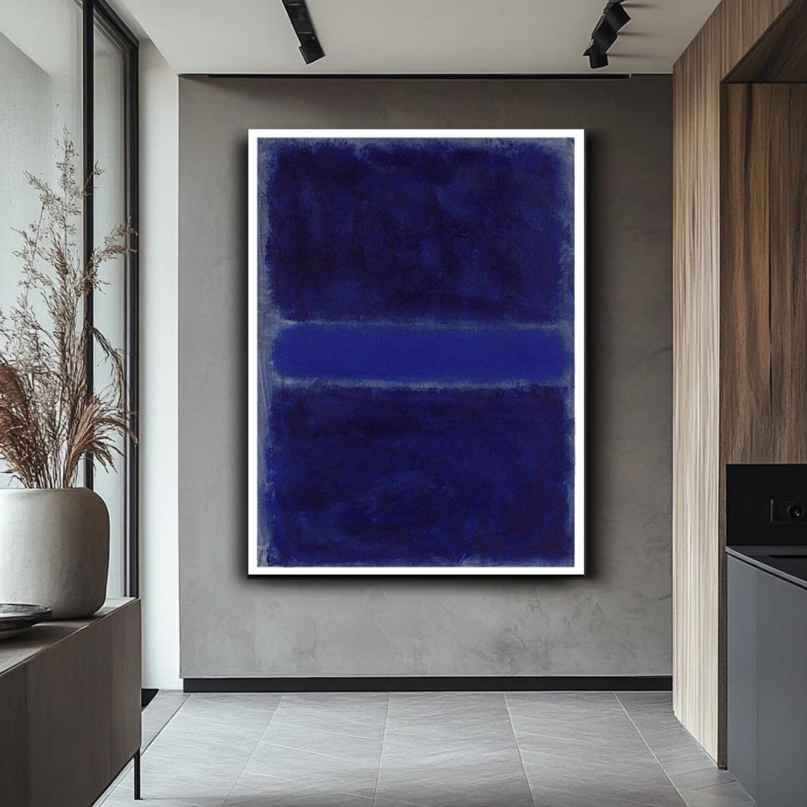 Mark Rothko Style Midnight Blue Color Field Blocks Abstract Poster