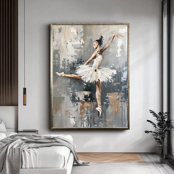 Elegant Ballerina Print Modern Ballet Dancer Wall Art Contemporary Dance Painting Abstract Ballet Artwork For Living Room