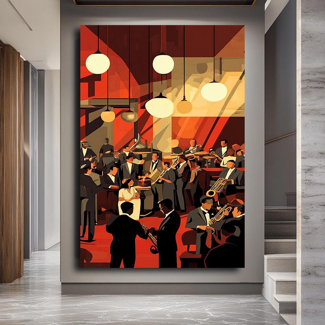 Vintage Jazz Club Band Musicians Warm Lights Retro Music Poster - Image 5