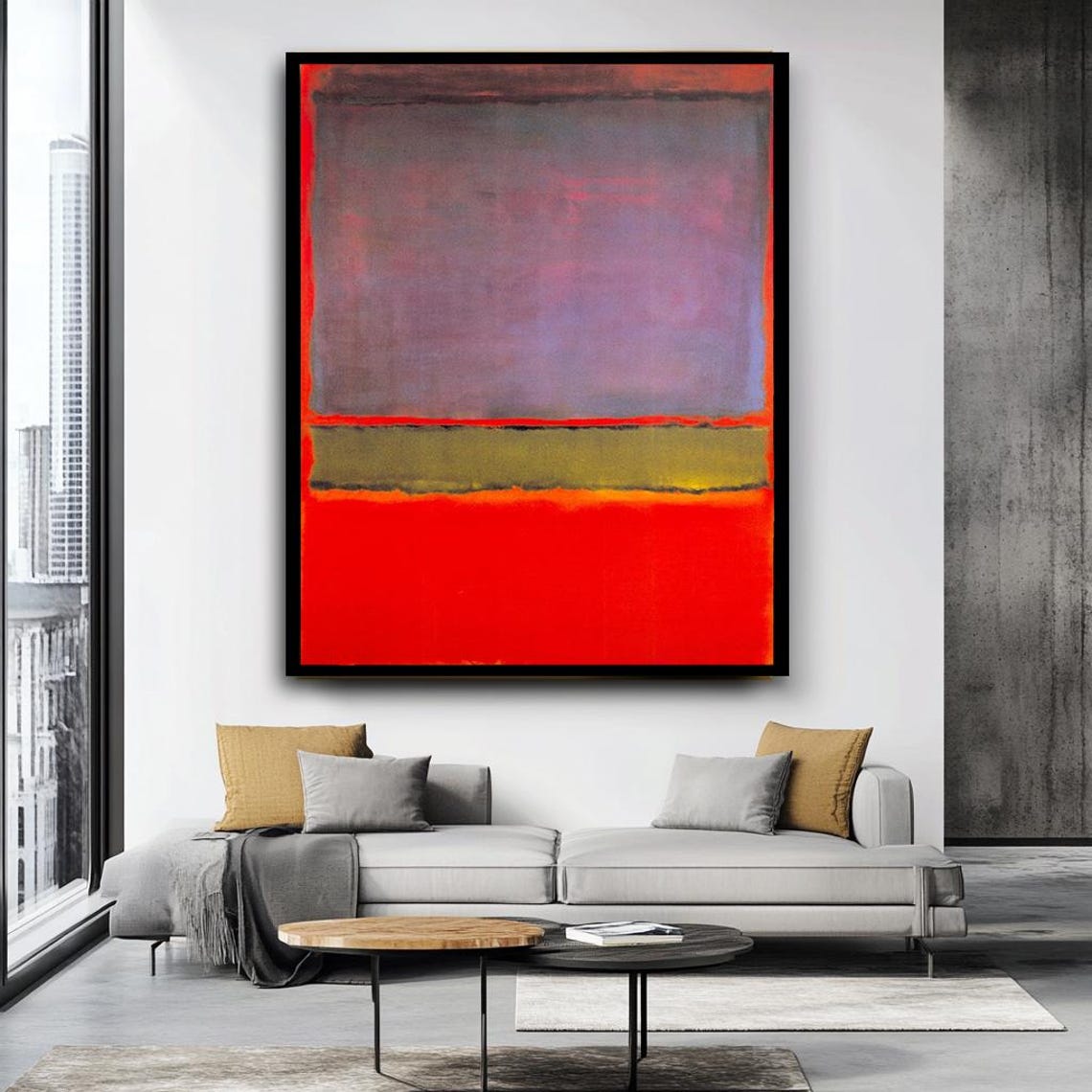 Mark Rothko Style Mauve Red Minimalist Color Field Abstract Poster - Image 4