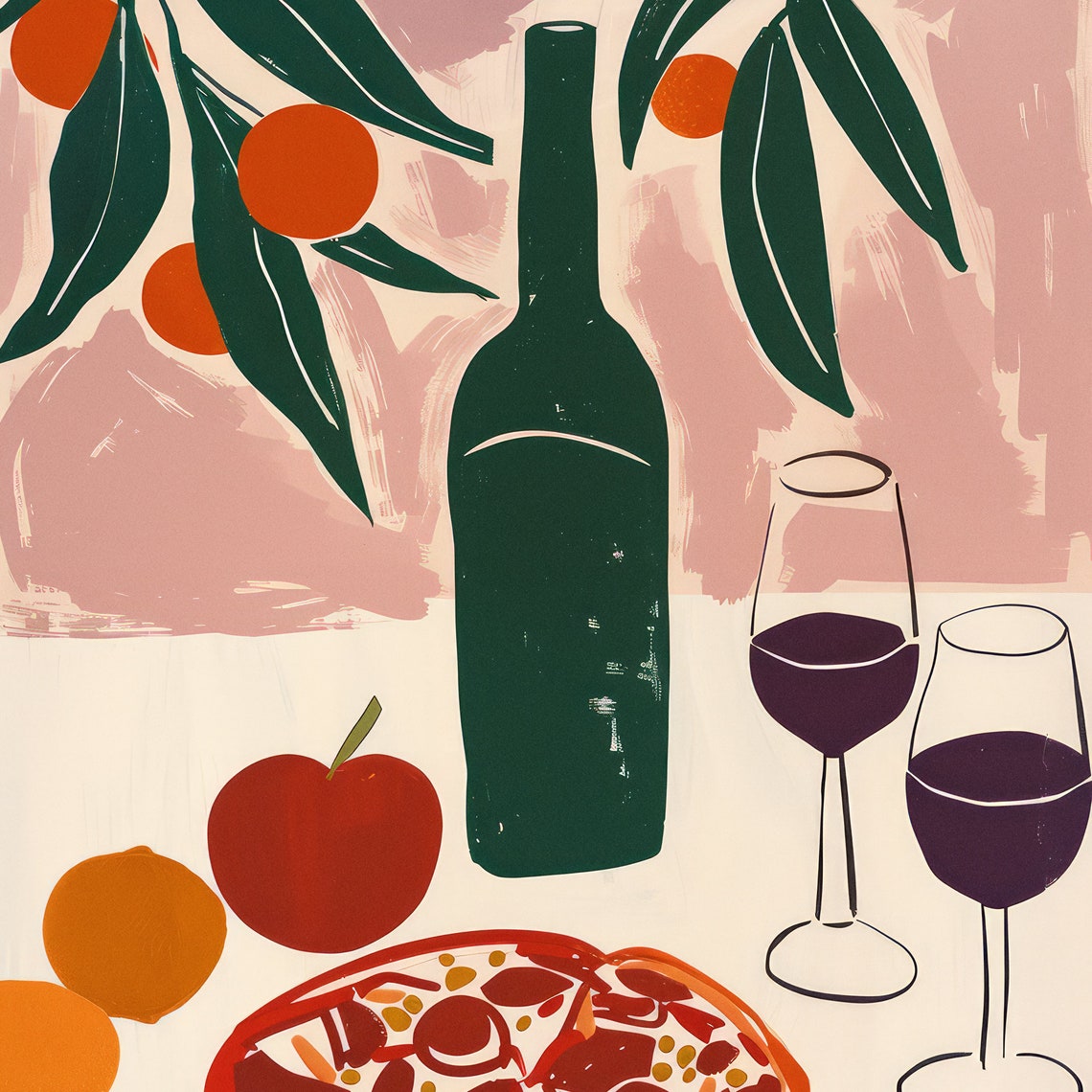Pizza Print Retro Italian Poster Retro Food Art Vintage Food Print Mid Century Art Modern Kitchen Wall Art Retro Pizza Art Food Lover - Image 2