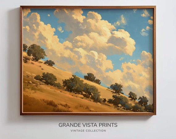Mountain Slope Wall Art Mountain Slope Landscape Painting Moutain Landscape Art Print Gv4346