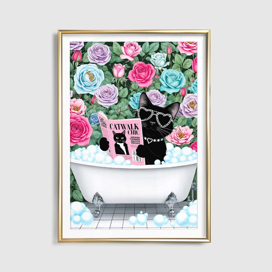 Bathroom Cat Print, Funny Cat Lover Gift - Image 3