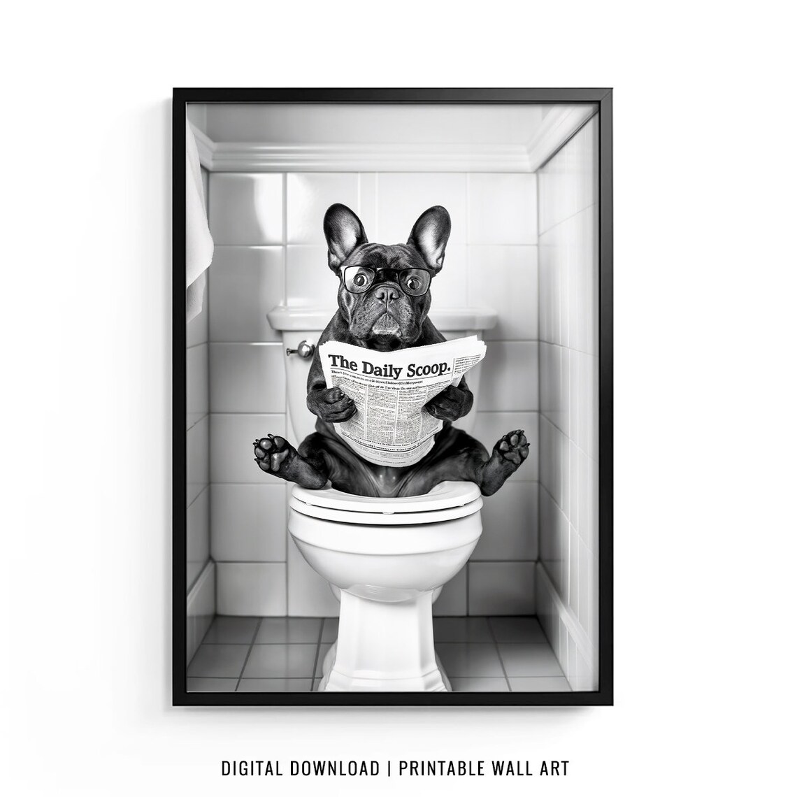 French Bulldog Toilet Print, Funny Bathroom Decor - Image 3