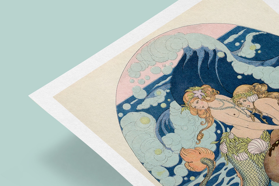 Vintage Mermaids Art Nouveau Poster Print, Gerda Wegener - Image 2