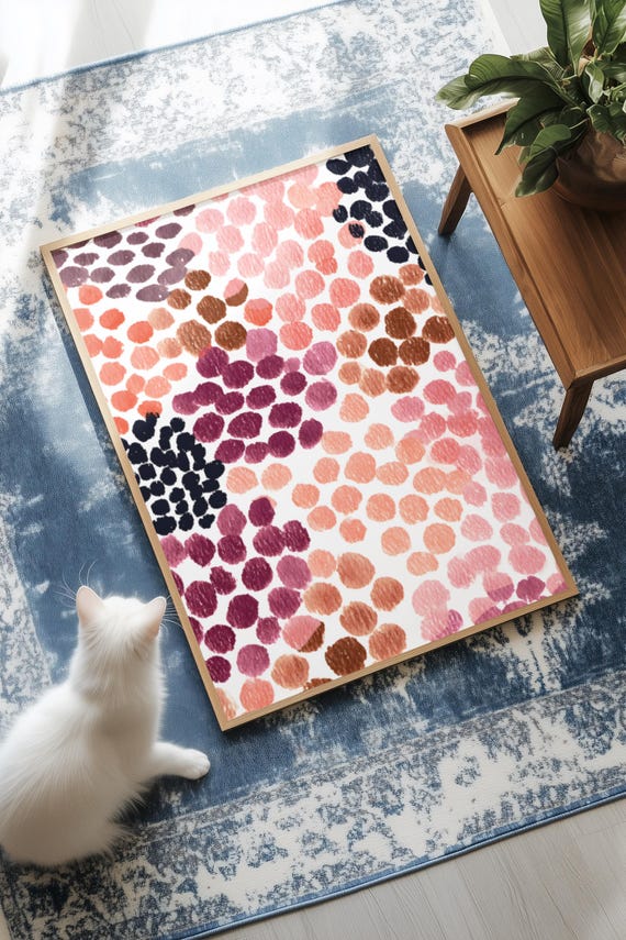 Handdrawn Abstract Dots Soft Organic Pattern Wall Art