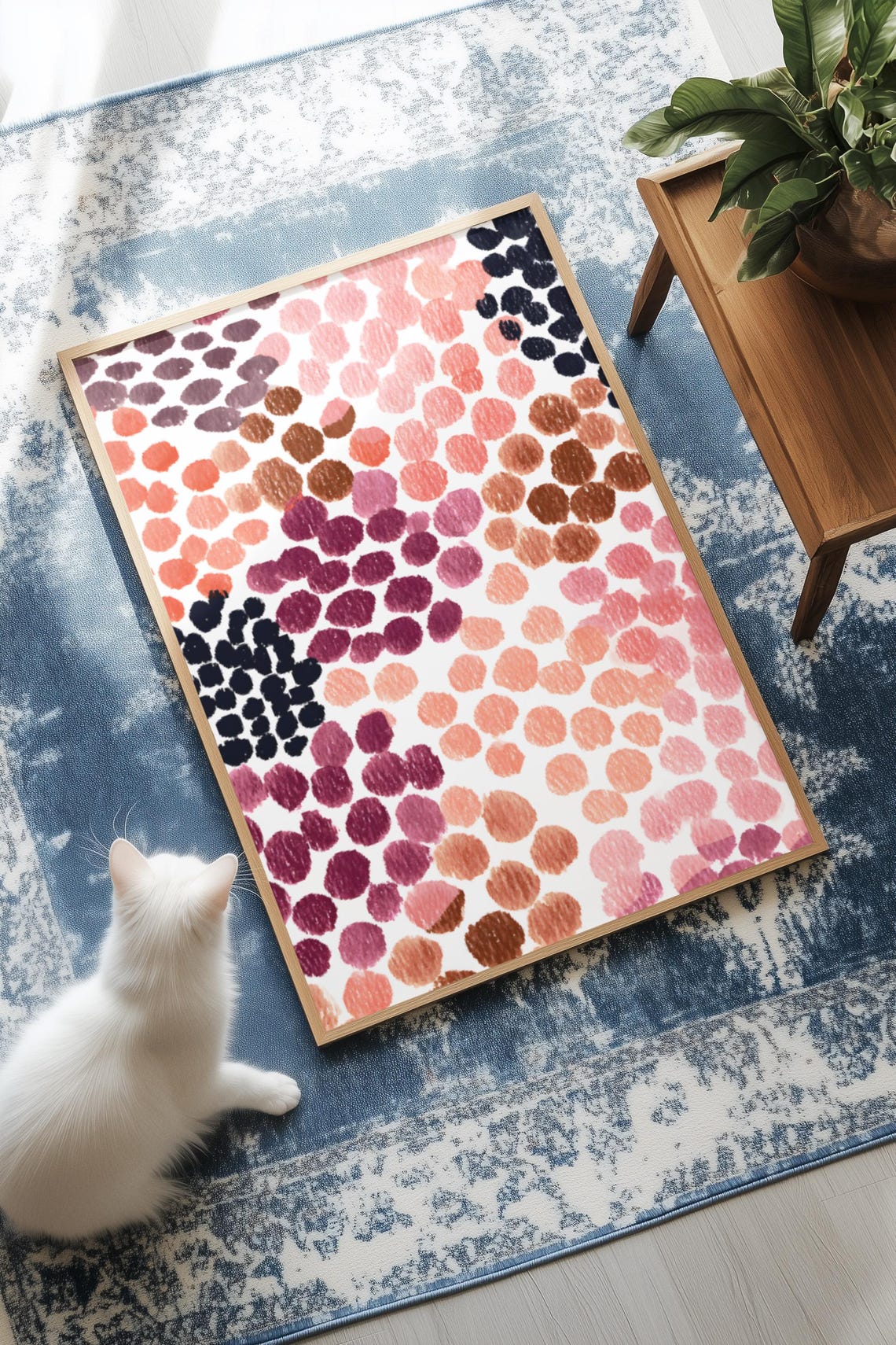 Handdrawn Abstract Dots Soft Organic Pattern Wall Art