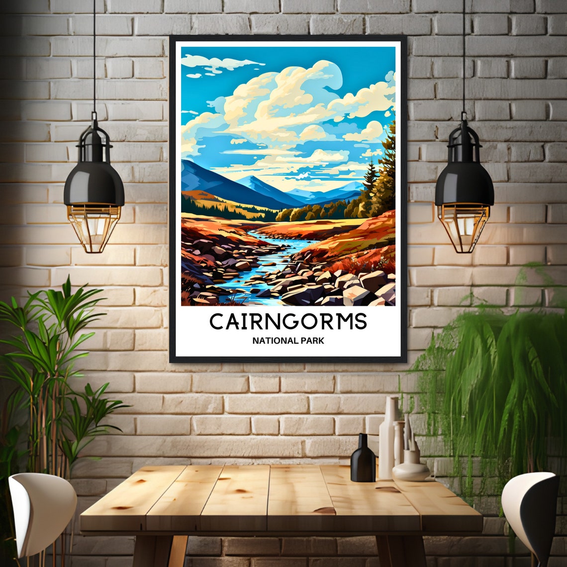 Cairngorms National Park Rocky Stream Mountain Valley Poster - Image 3