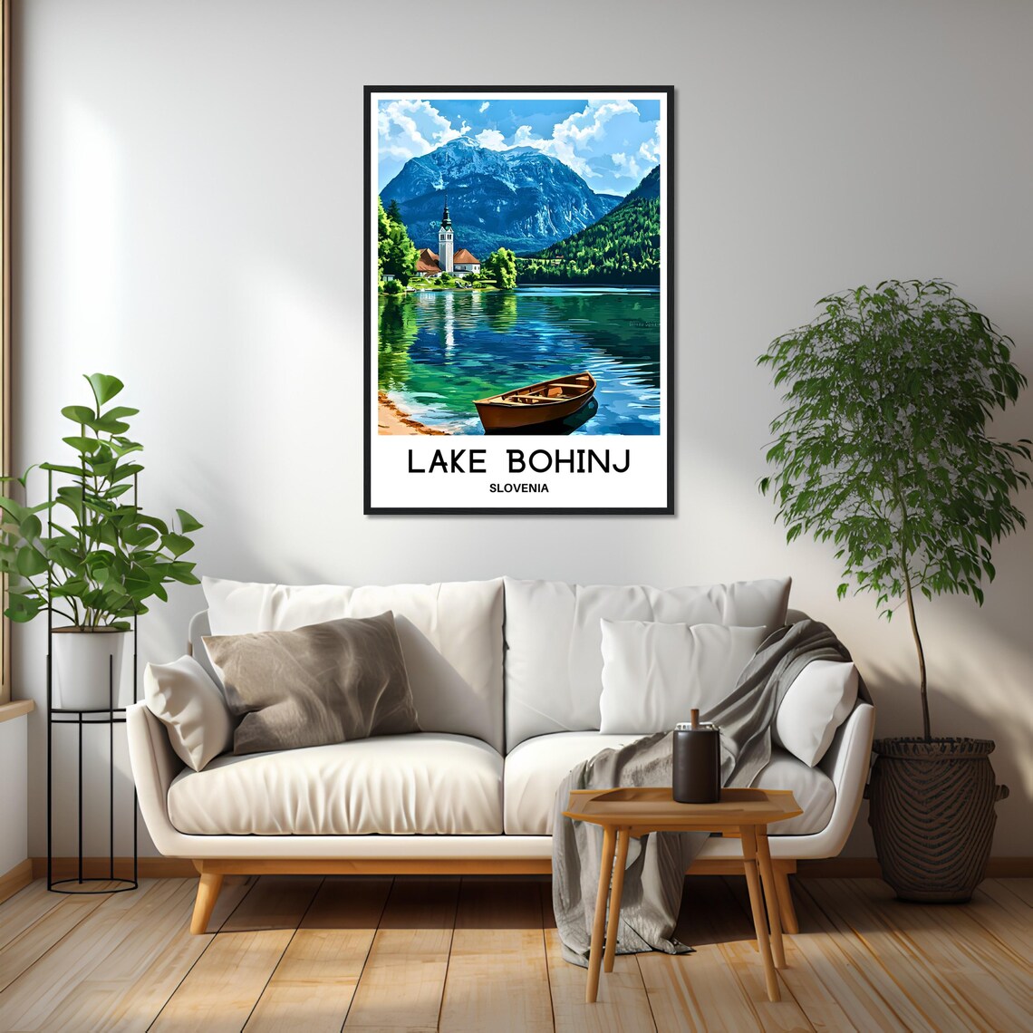 Lake Bohinj Travel Print Lake Bohinj Poster Slovenian Art Print Slovenia Lover Gift Wall Hanging Home Office Decor Lake Bohinj Illustration - Image 2