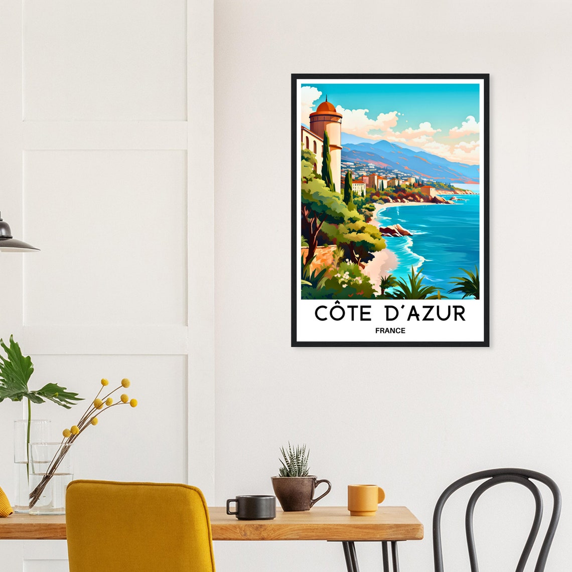 Cote d'Azur France French Riviera Coastal Town Travel Poster - Image 2