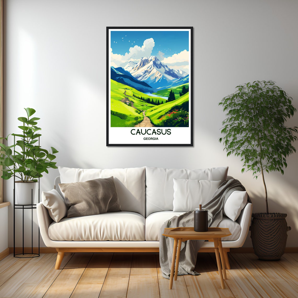 Georgia Travel Print Georgia Travel Poster Georgian Art Print Caucasus Mountain Lover Gift Georgia Wall Art Georgia Home Office Desk Decor - Image 2