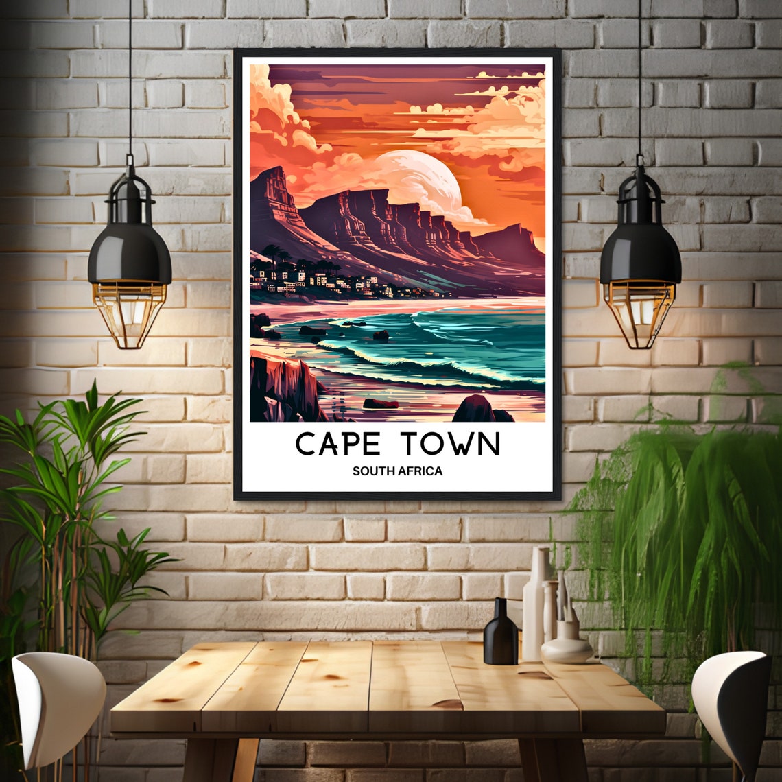 Cape Town Travel Poster Cape Town Travel Print Cape Town Art Print South Africa Travel Gift Cape Town South Africa Art Print Cape Town Gift - Image 2