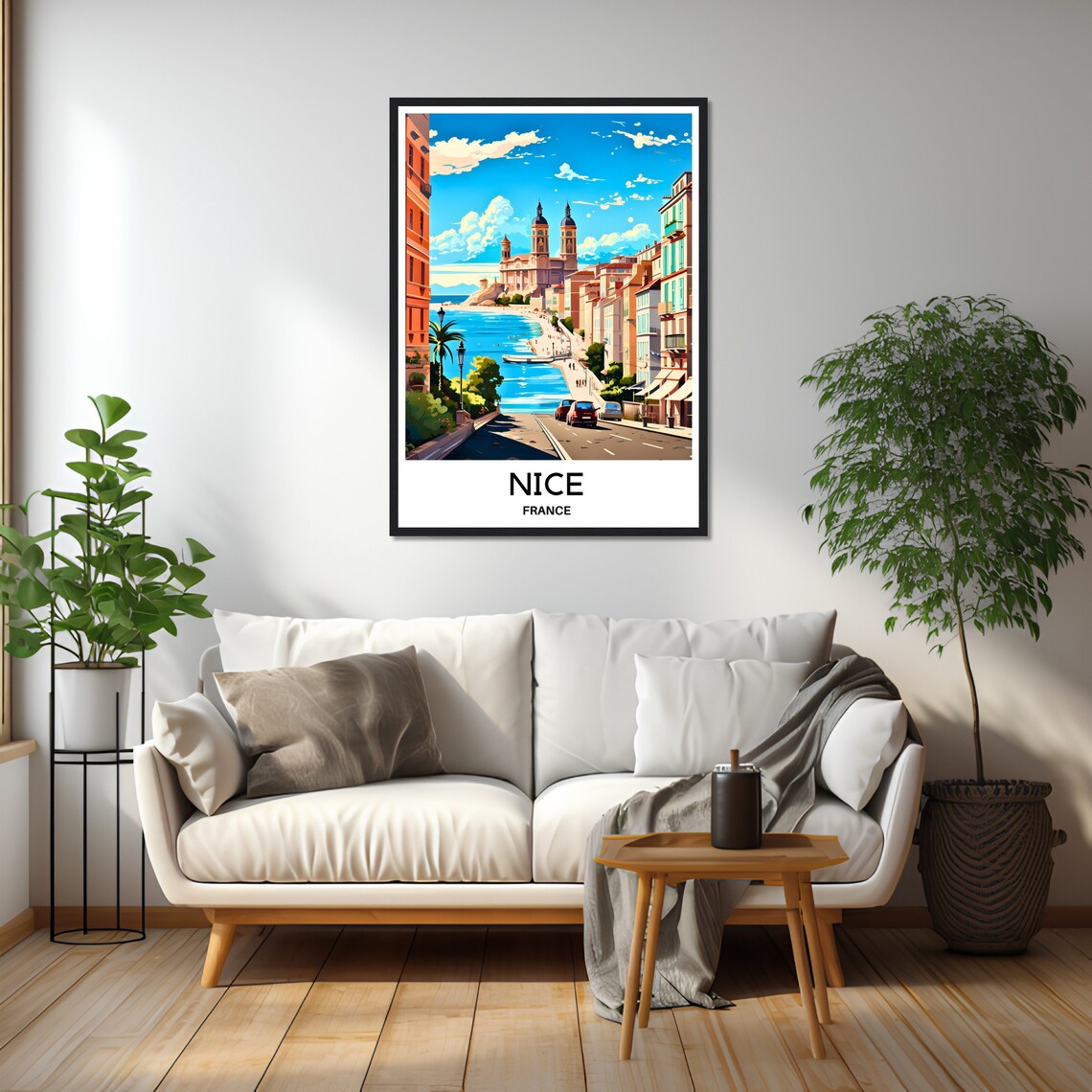 Nice France Riviera Promenade Seaside Harbor Travel Art Poster - Image 2