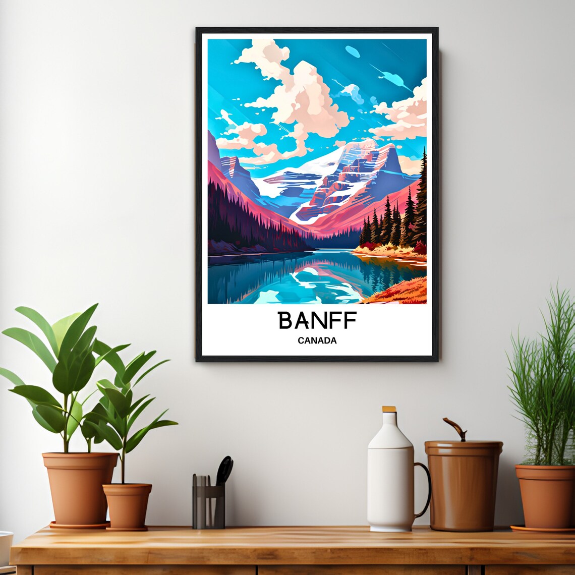 Banff Canada Mountain Lake National Park Scenic Travel Poster - Image 3