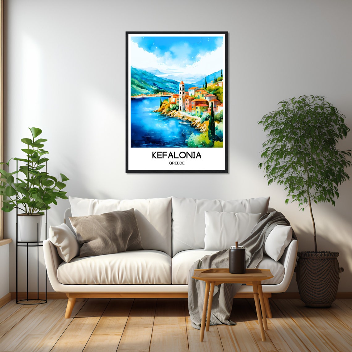 Kefalonia Watercolor Print Cephalonia Travel Poster Greek Art Print Greece Lover Gift Kefalonia Island Watercolour Painting Illustration - Image 2