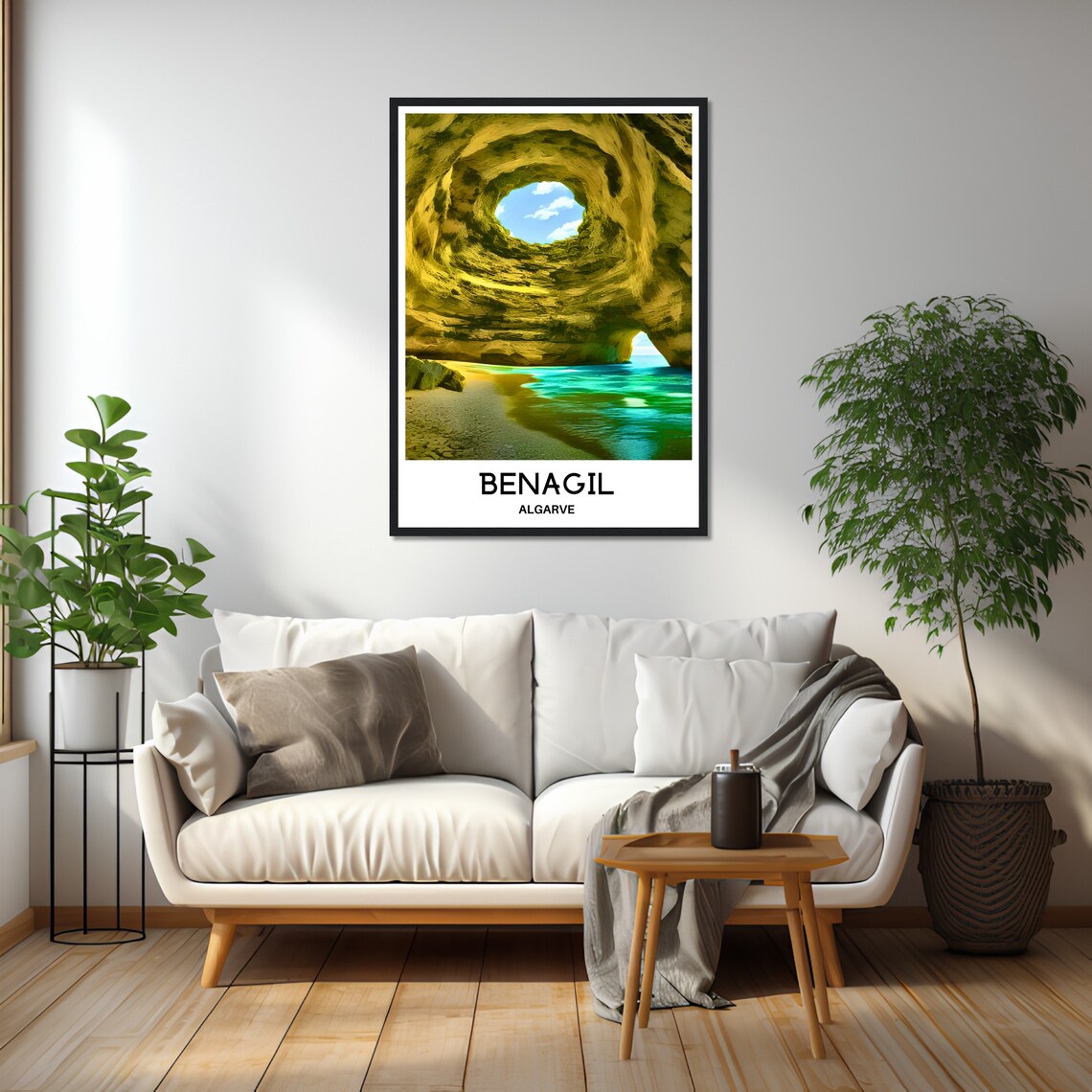 Benagil Sea Cave Golden Skylight Algarve Portugal Ocean Poster - Image 2